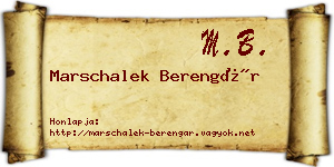 Marschalek Berengár névjegykártya
